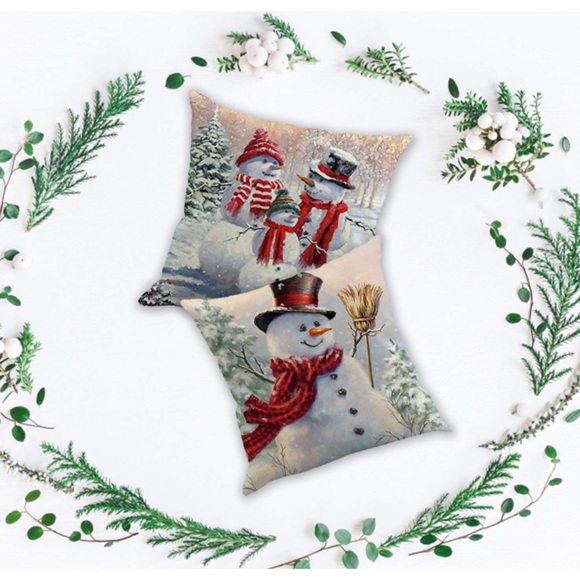 Christmas Snowman Frosty Winter Pillow Cover - Picture 6 of 7
